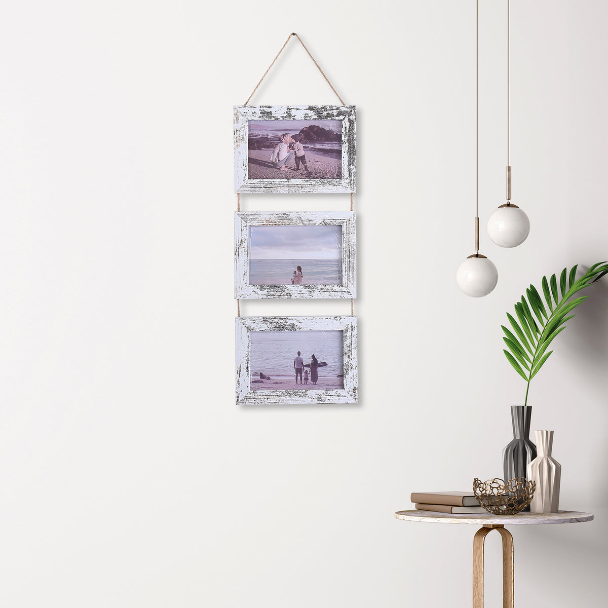 Hanging Rope Photo Wall Frame Set – Handmade Wooden Picture Display for Aesthetic Rooms