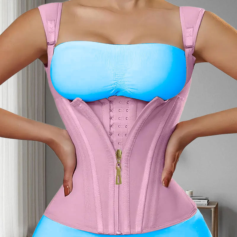 Latex Waist Trainer & Shapewear Vest – Slimming Body Shaper with Steel Bones