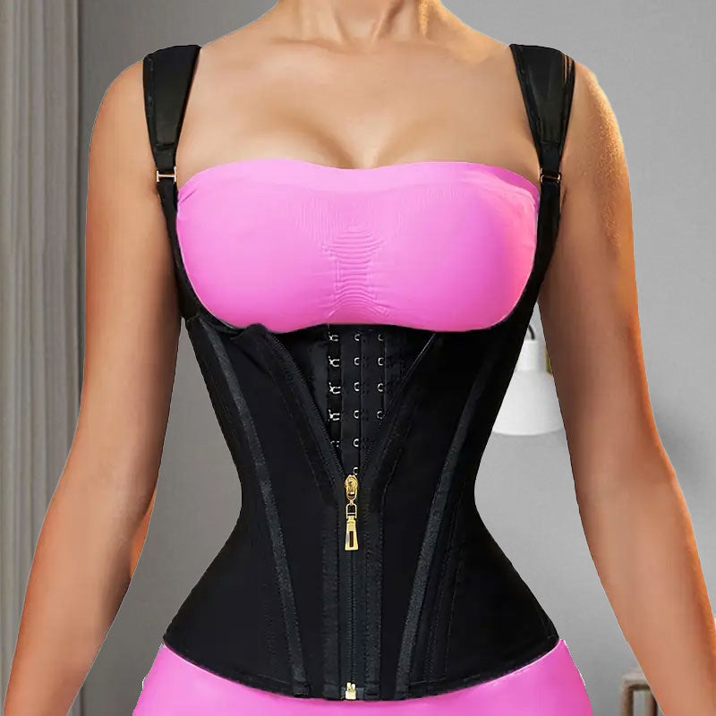 Latex Waist Trainer & Shapewear Vest – Slimming Body Shaper with Steel Bones