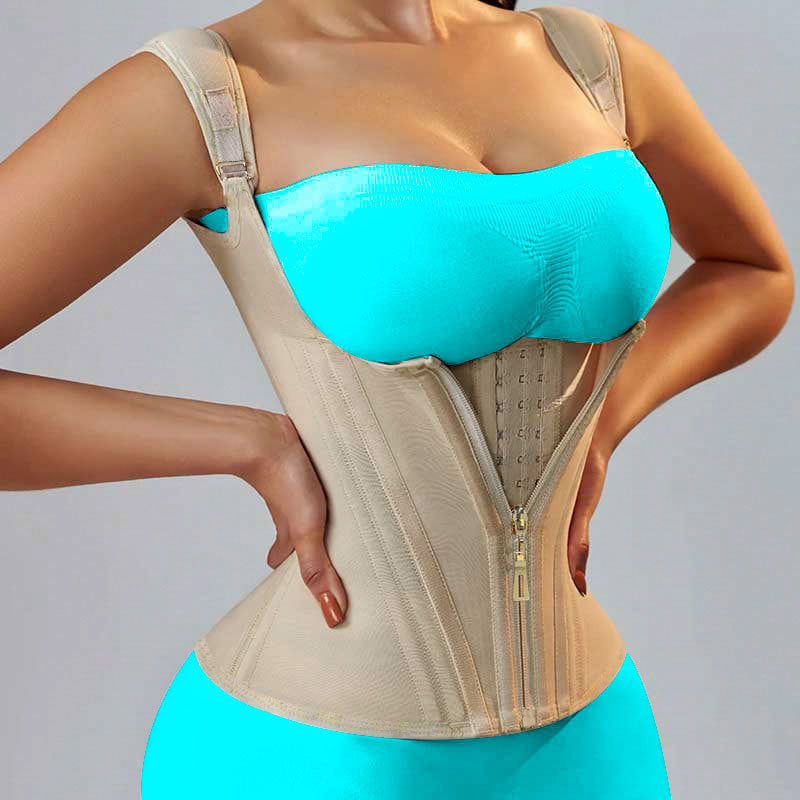 Latex Waist Trainer & Shapewear Vest – Slimming Body Shaper with Steel Bones