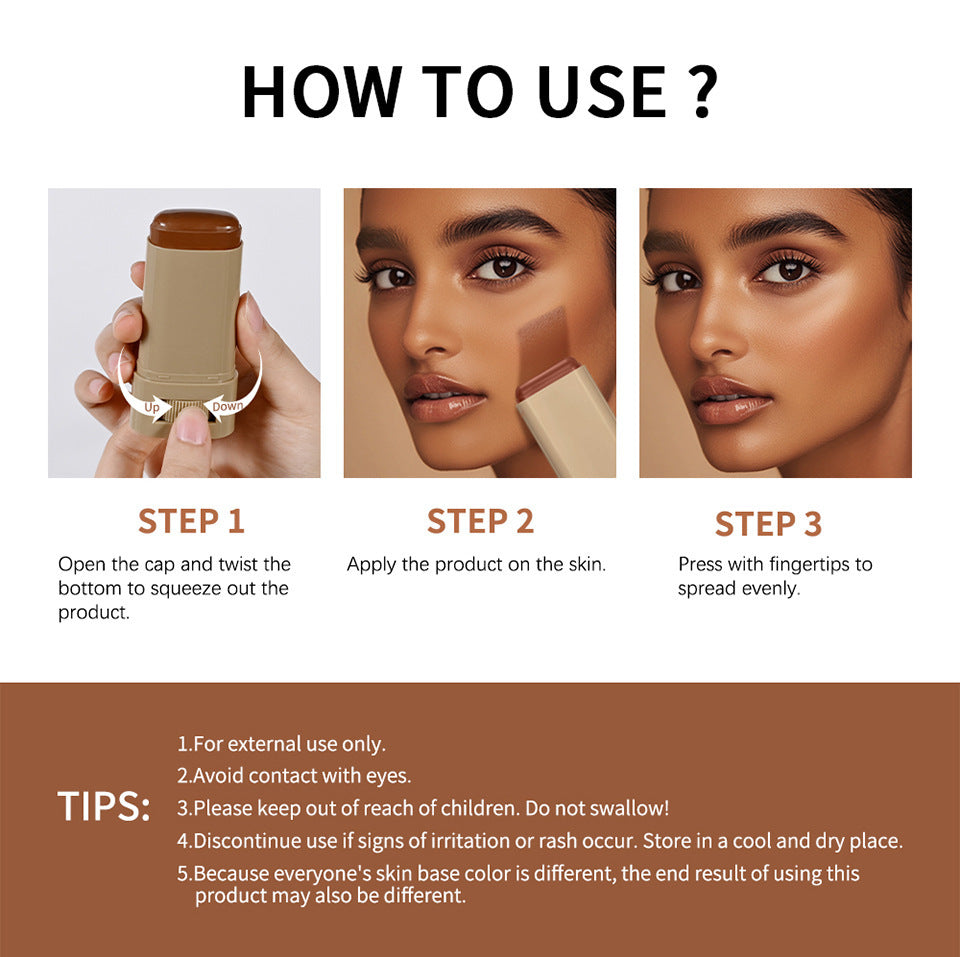 1/2PCS Skin Tint Stick Waterproof Nourishing Solid Tinted Serum Foundation Balm  Face Tinted Face Contour Stick Face Makeup