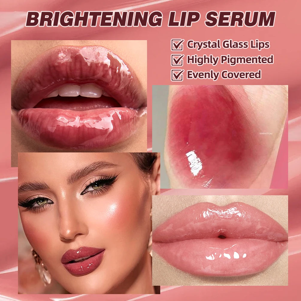 QIBEST Mirror Watery Crystal Jelly Lipgloss Tint Long Lasting Moisturizing Lipstick Shiny Glitter Lip Glaze Nourishing Makeup