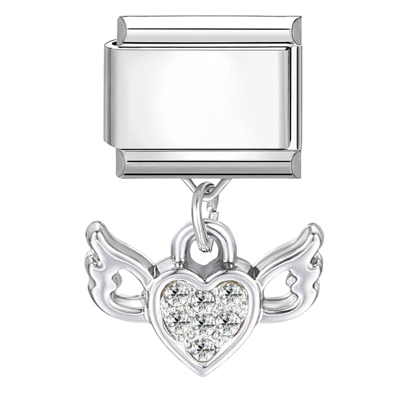 Fashion Starfish Shell Whale Pendant Series  Women Men Charm Link Fit 9mm Stainless Steel Italian Bracelet Making DIY Jewelrys