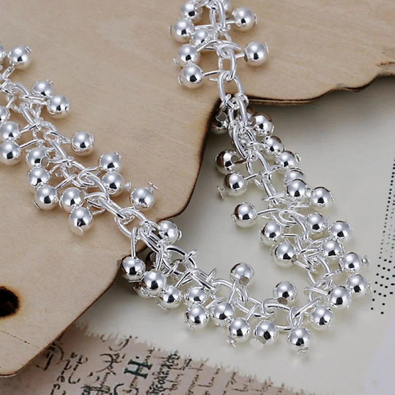 925 Sterling Silver Bracelets Charms Bead Chain Fashion Cute Nice Women Grapes Bracelet Wedding Jewelry
