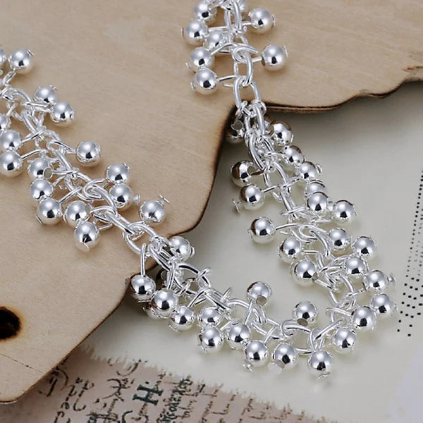 925 Sterling Silver Bracelets Charms Bead Chain Fashion Cute Nice Women Grapes Bracelet Wedding Jewelry