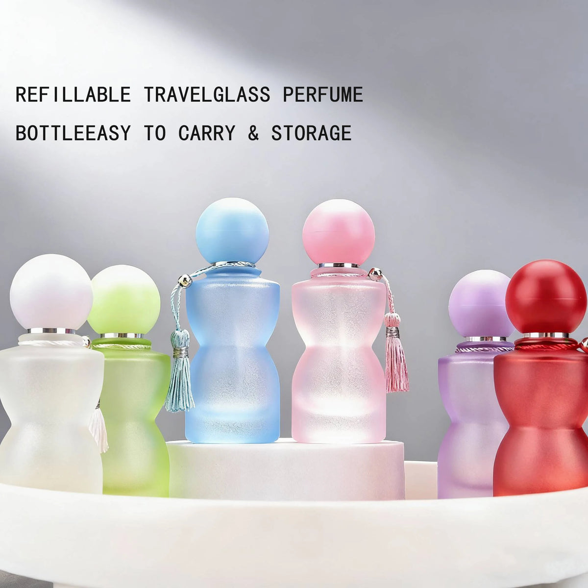 High-end screw cap perfume decanter 30ml colored matt glass spray bottle travel portable cosmetics empty bottle