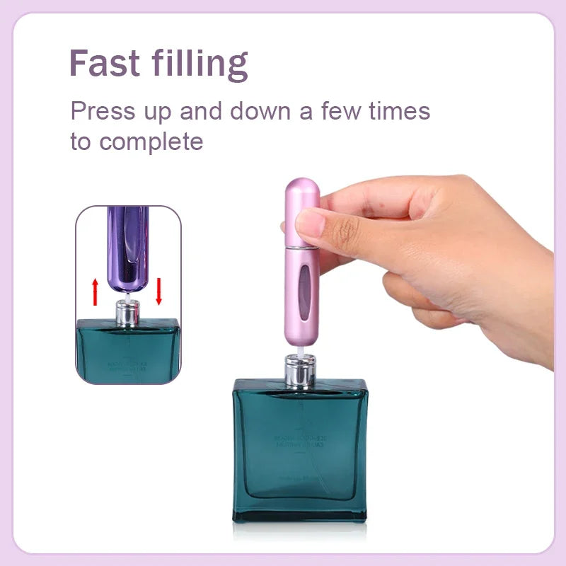 4pcs 5ml Mini Refillable Perfume Atomizer Aluminum Perfume Bottle Portable Perfume Spray Bottle Travel Parfume Mini Bottle