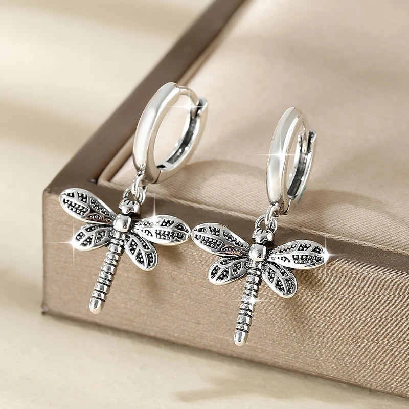 Huitan Cute Dragonfly Dangle Earrings for Women Minimalist Animal Drop Earrings Daily Party Statement Jewelry Gift Drop Shipping