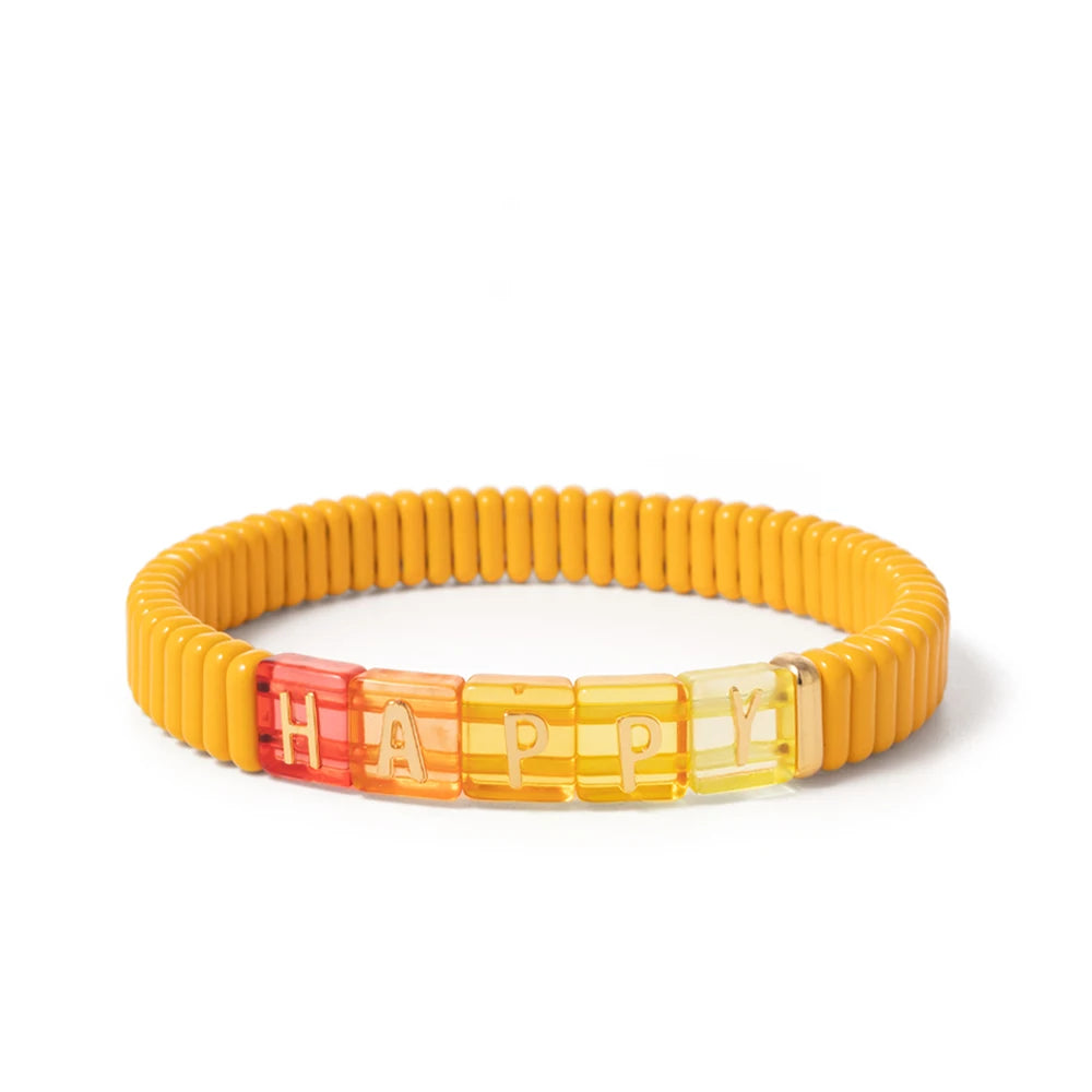 2024 New Enamel Bracelets For Women Colorful Pearl Charm Gold Color Bangle Bohomian Elastic Hand Jewelry