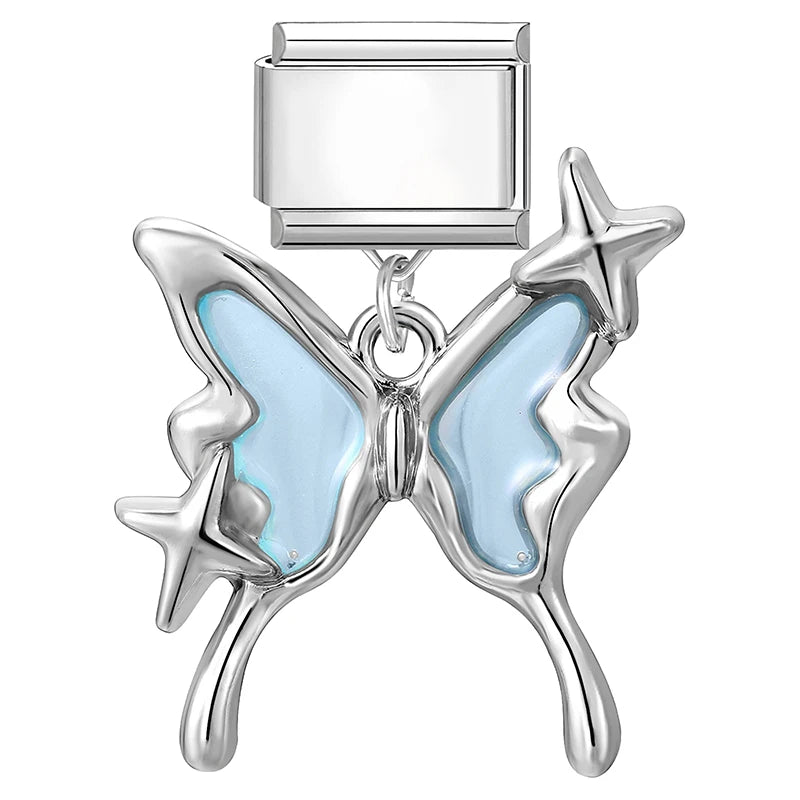 Fashion Starfish Shell Whale Pendant Series  Women Men Charm Link Fit 9mm Stainless Steel Italian Bracelet Making DIY Jewelrys