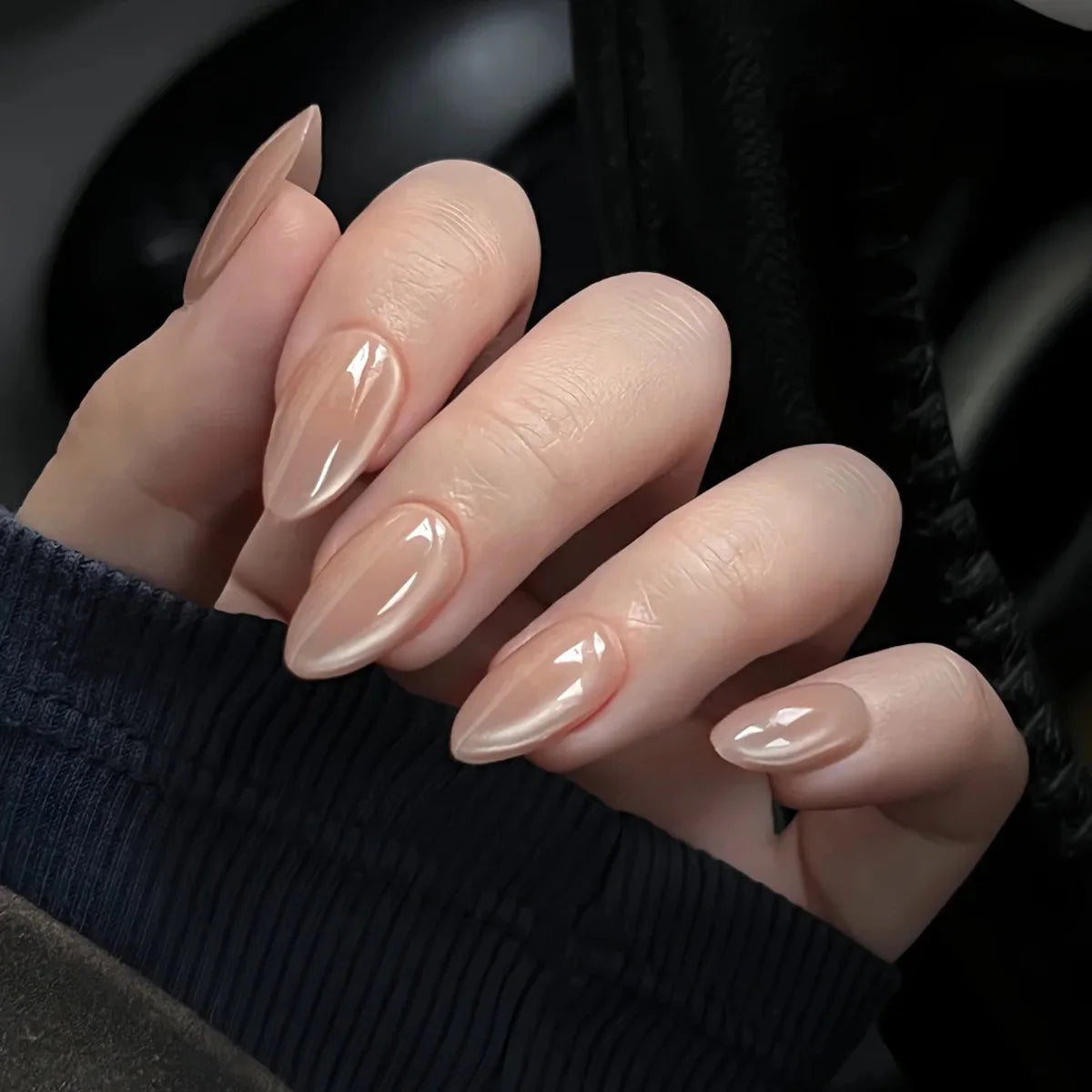 24pcs Pink Flower Almond Press on Nails Kawaii False Nails Wearable Stick-on Nails Fake Nail Uñas Postizas Накладные Ногти 네일팁