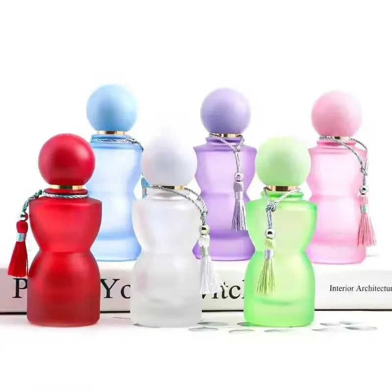 High-end screw cap perfume decanter 30ml colored matt glass spray bottle travel portable cosmetics empty bottle