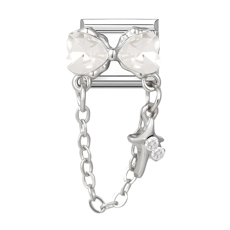 Fashion Starfish Shell Whale Pendant Series  Women Men Charm Link Fit 9mm Stainless Steel Italian Bracelet Making DIY Jewelrys