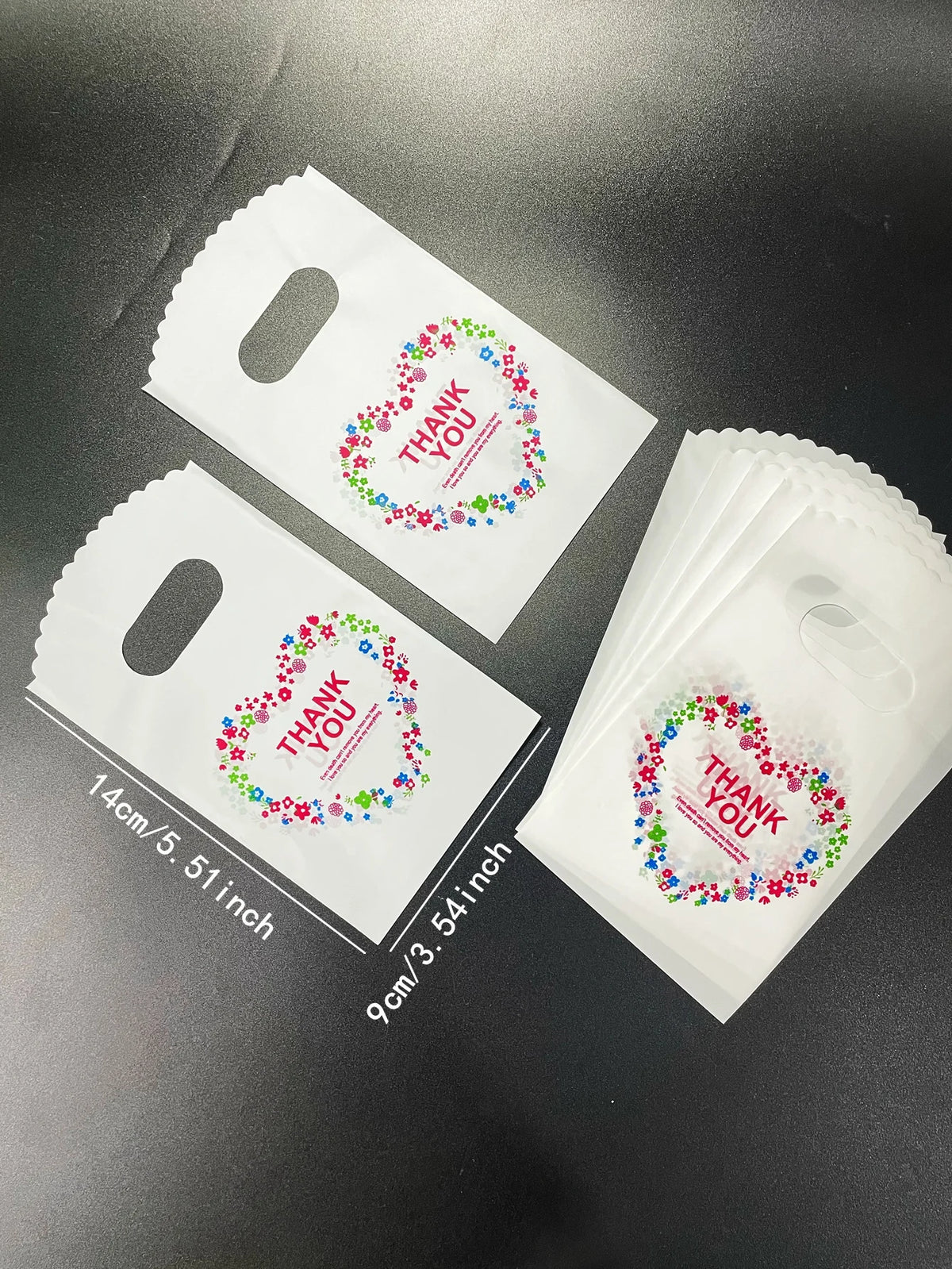 50pcs Mini Colored Flower Love Tote Bag, Small Earrings Ring Bracelet Packaging Shopping Plastic Bag For Party Event Gift Decor