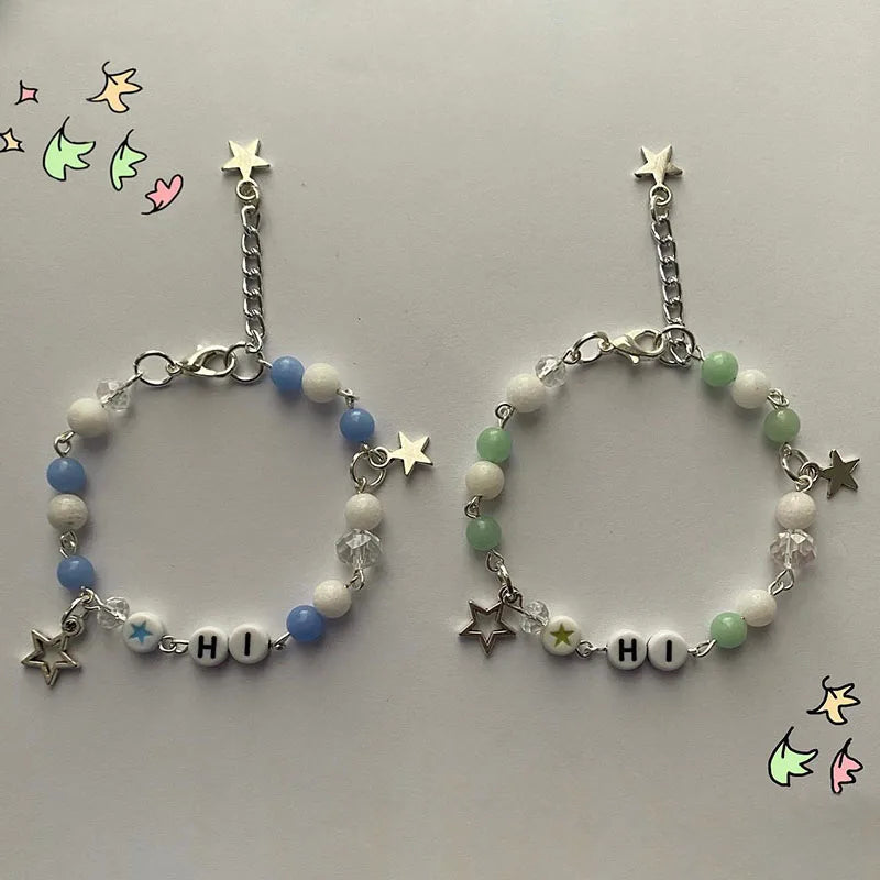 Heart charm shaped bracelet women Handmade