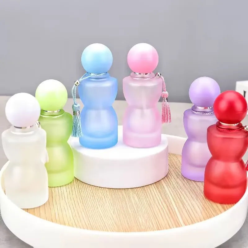 High-end screw cap perfume decanter 30ml colored matt glass spray bottle travel portable cosmetics empty bottle