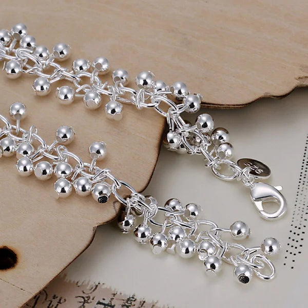925 Sterling Silver Bracelets Charms Bead Chain Fashion Cute Nice Women Grapes Bracelet Wedding Jewelry