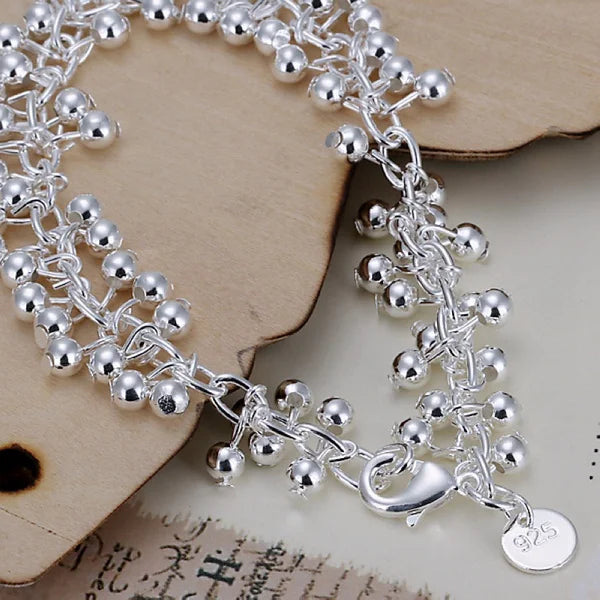 925 Sterling Silver Bracelets Charms Bead Chain Fashion Cute Nice Women Grapes Bracelet Wedding Jewelry