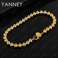 Charm 6MM Bead Chain 925 Sterling Silver 18K Gold 8 Inches Luxury Bracelet For Women Gift Wedding Fashion Jewelry