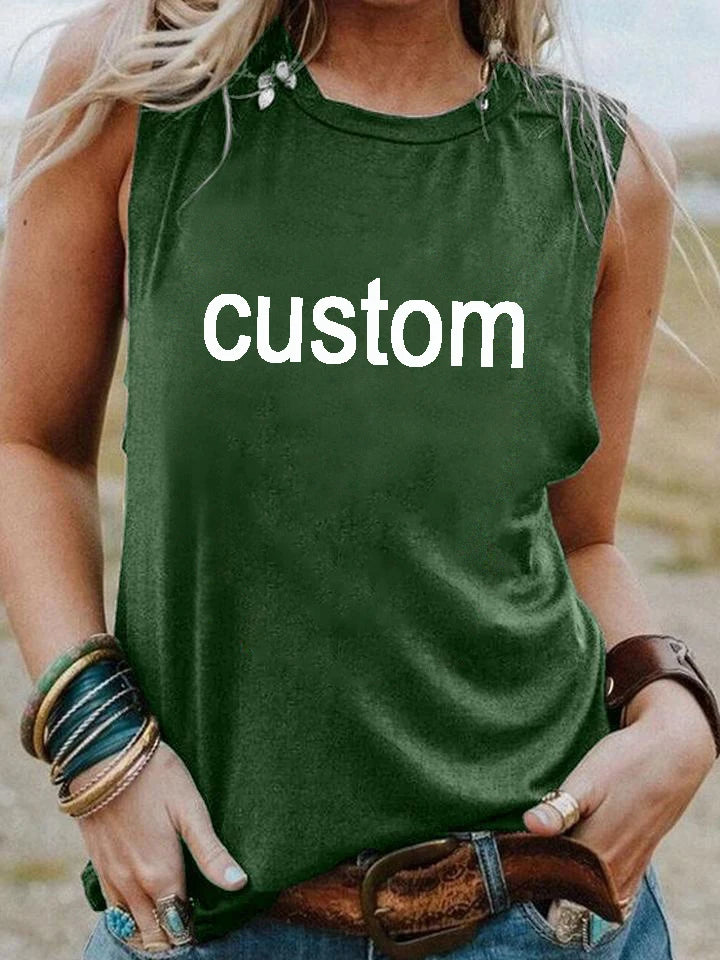 CUSTOM women sleeveless tshirt casual summer tank tops