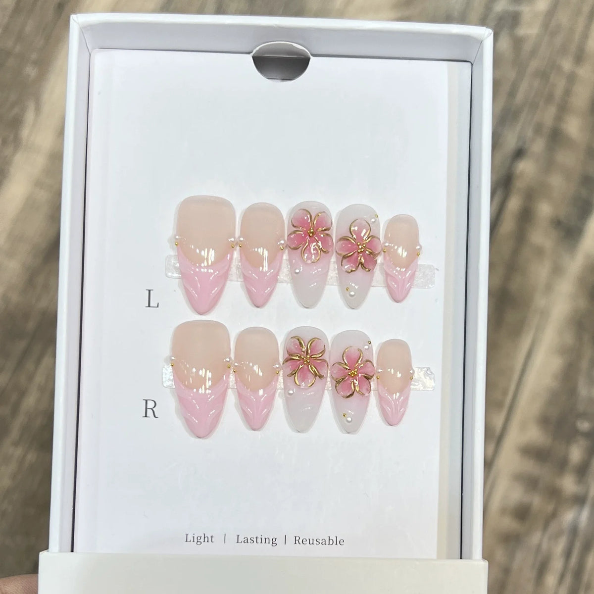 10Pcs Handmade Press On Nails Summer Fruits Full Cover Colorful 3D Design French Almond False Nails Wearable Manicure Nail Tips