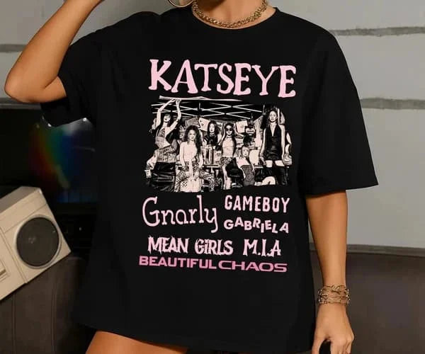 KATSEYE Kpop Girl Group Vintage 90s Bootleg T-shirt 6 Members Graphic Print Unisex Casual Streetwear Fans Gift Short Sleeve Tee