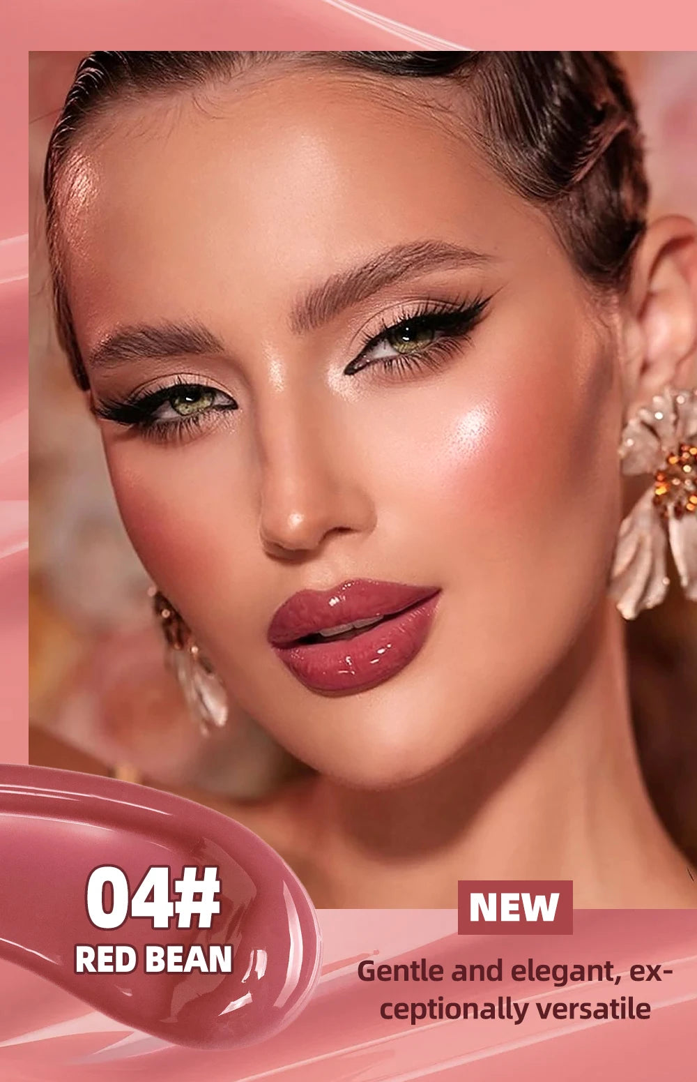 QIBEST Mirror Watery Crystal Jelly Lipgloss Tint Long Lasting Moisturizing Lipstick Shiny Glitter Lip Glaze Nourishing Makeup