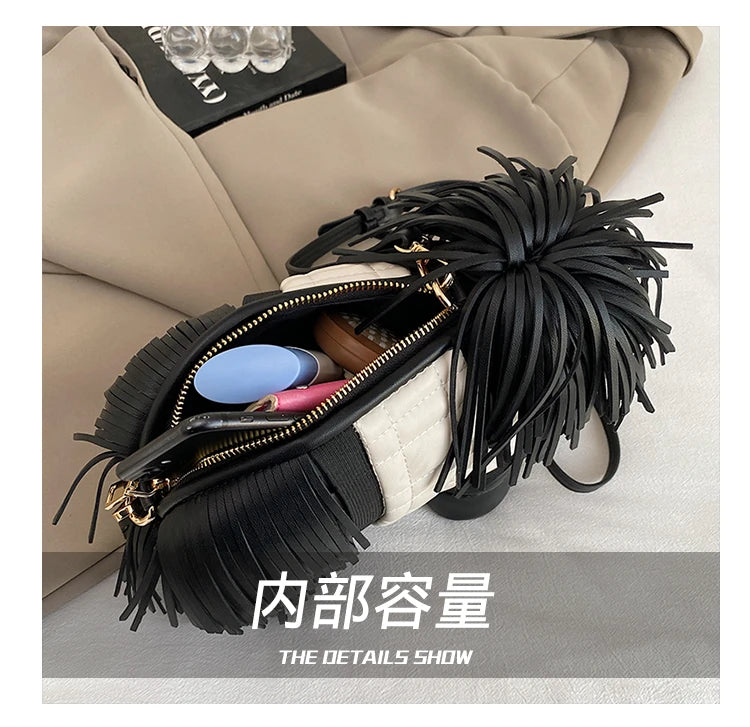 2026 Creative Funny Puppy Shape Crossbody Bags PU Personality Design Sense Tassel Bags Cute Fashion Versatile Women's Handbags
