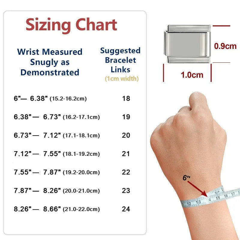 Y2K Zircon Bow Knot Water Drop Pink Zircon Doughnut Heart Italian Charm Links Fit 9MM Stainless Steel Bracelet Women DIY Making
