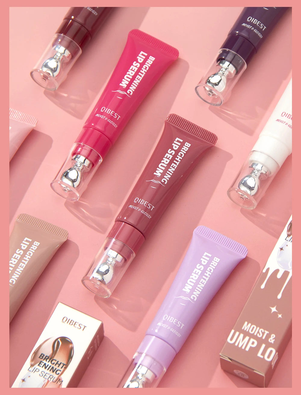 QIBEST Mirror Watery Crystal Jelly Lipgloss Tint Long Lasting Moisturizing Lipstick Shiny Glitter Lip Glaze Nourishing Makeup