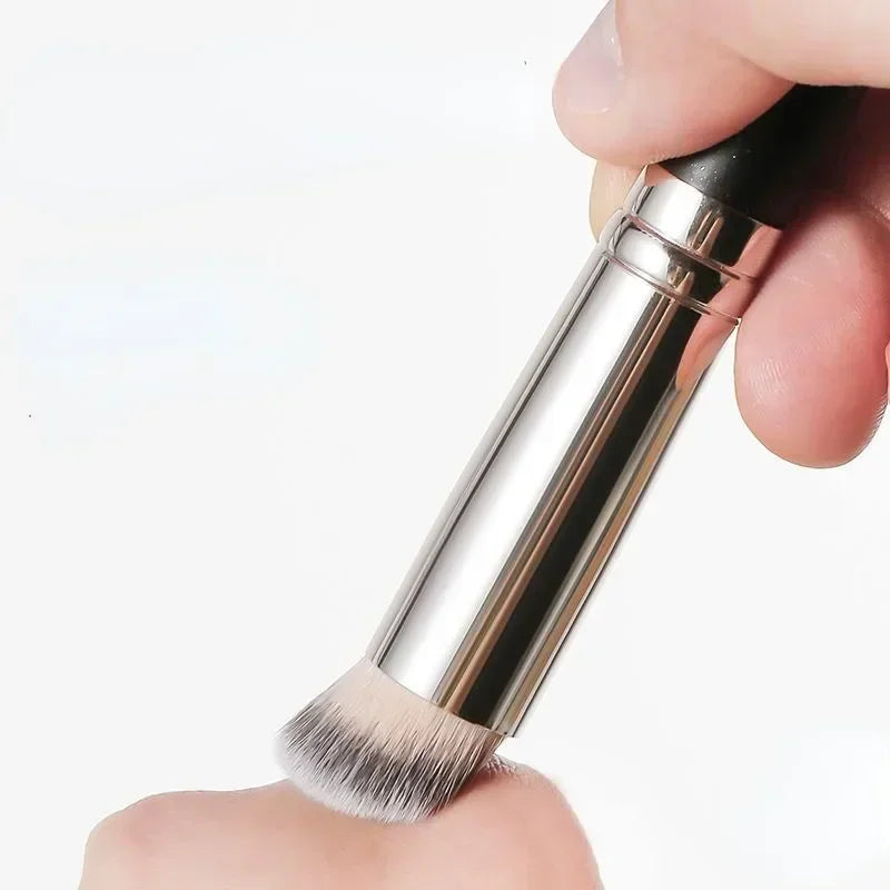 Pro Dual-Ended Foundation Brush - Hypoallergenic Dense Concealer & Contour Blender | Vegan Cruelty-Free Face Makeup Tools