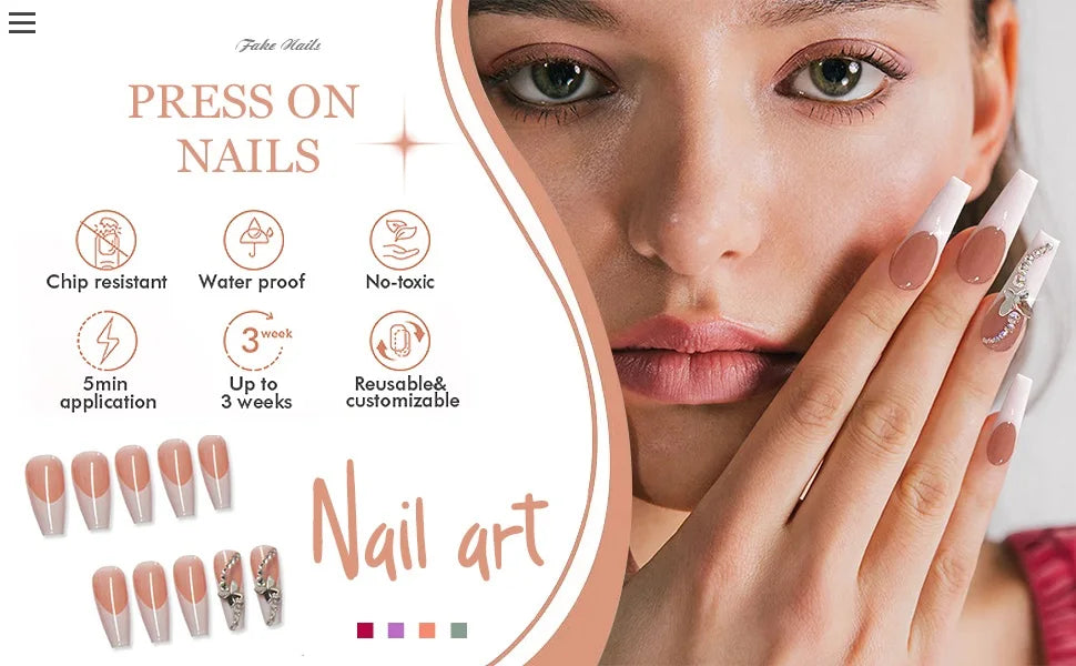 Cute Press on Nails Press ons Cute Press on Nails Set Cute Medium Press on Nails Dog Design Press on Nails Stickers False Nails