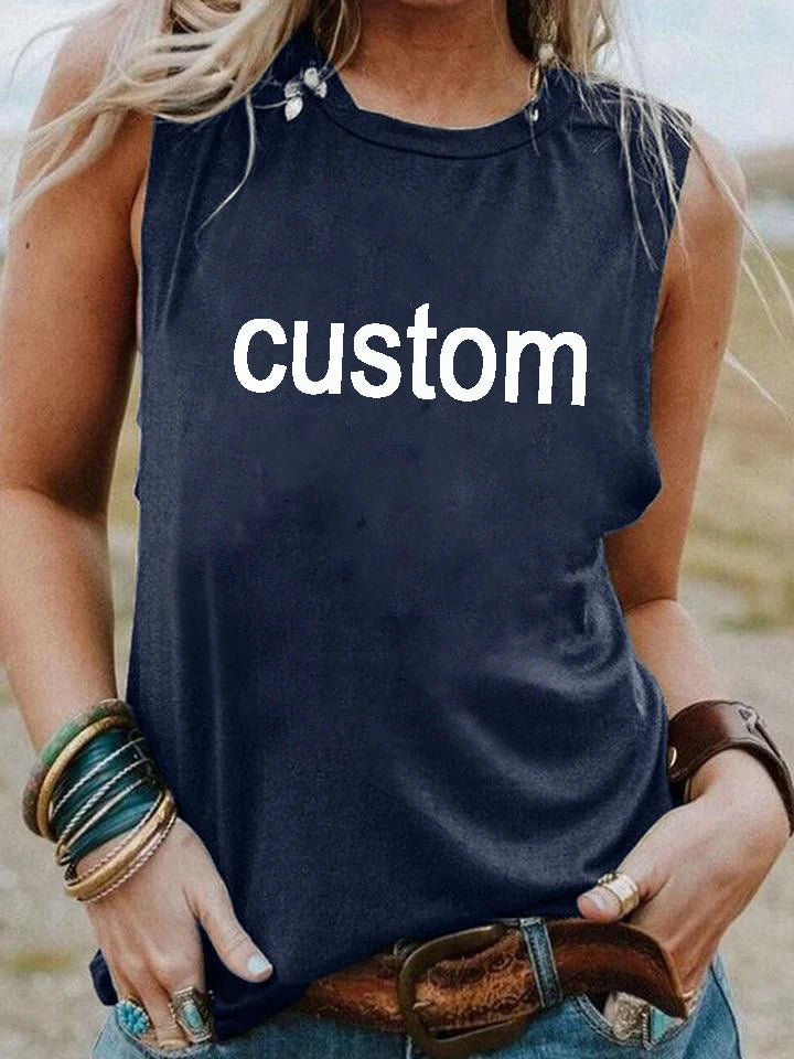 CUSTOM women sleeveless tshirt casual summer tank tops