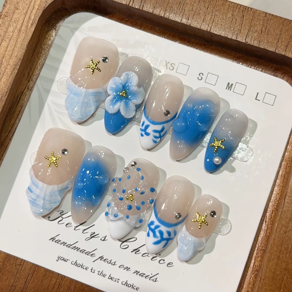 10Pcs Handmade Press On Nails Summer Fruits Full Cover Colorful 3D Design French Almond False Nails Wearable Manicure Nail Tips