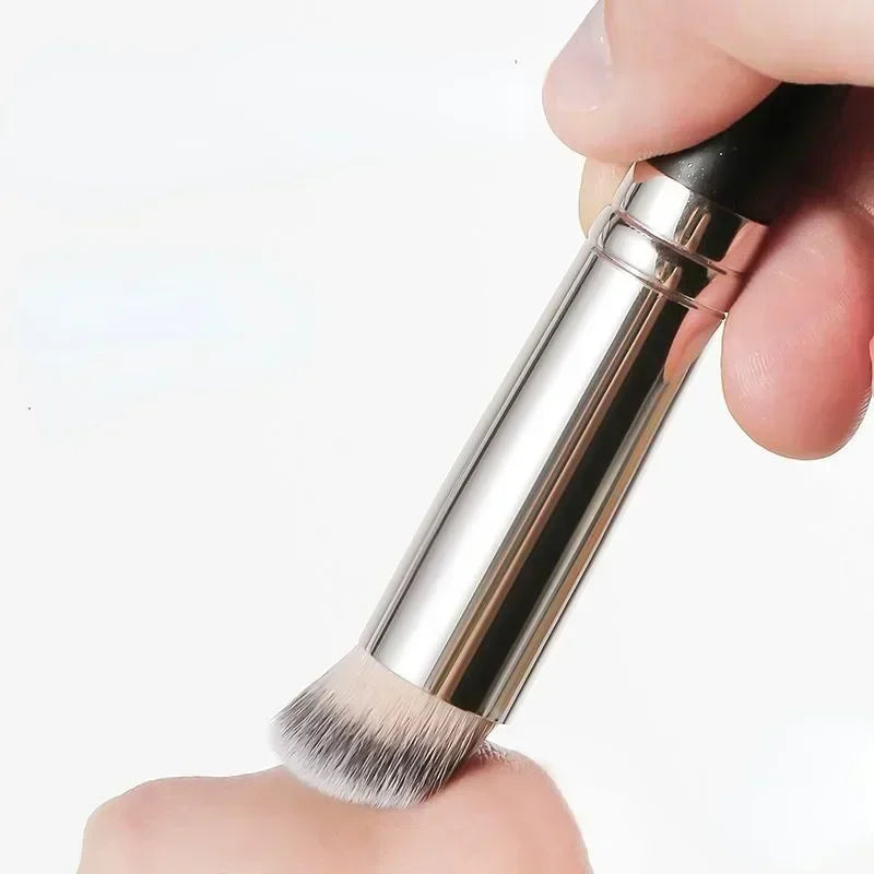 Pro Dual-Ended Foundation Brush - Hypoallergenic Dense Concealer & Contour Blender | Vegan Cruelty-Free Face Makeup Tools