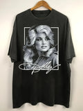 Dolly Parton Country Music "What Dolly Can Do" Retro T-shirt | Fun T-shirt round neck casual wear all year round printed pattern