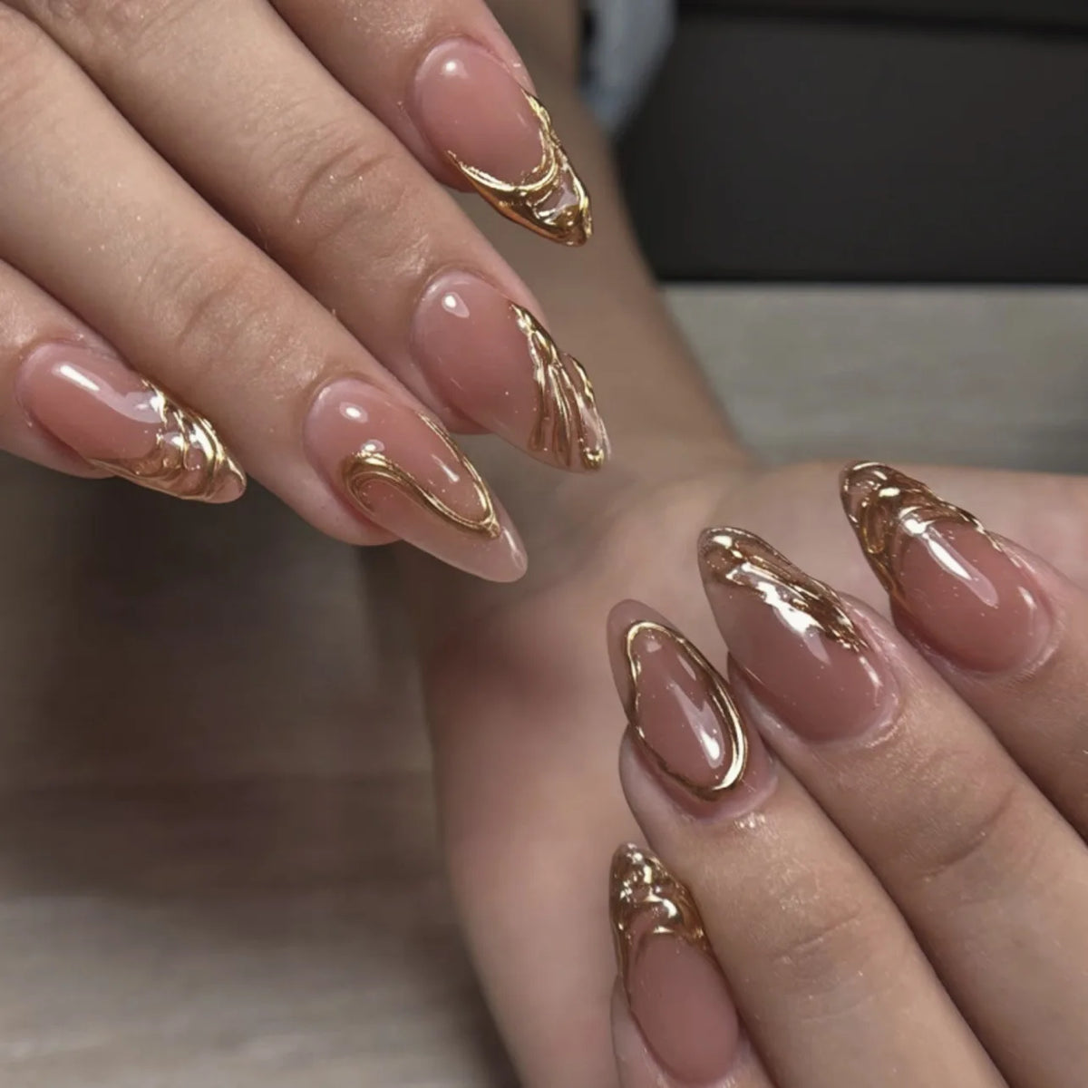24pcs Pink Flower Almond Press on Nails Kawaii False Nails Wearable Stick-on Nails Fake Nail Uñas Postizas Накладные Ногти 네일팁