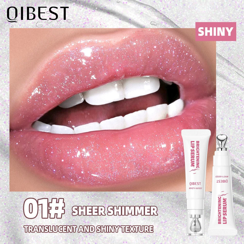 QIBEST Mirror Watery Crystal Jelly Lipgloss Tint Long Lasting Moisturizing Lipstick Shiny Glitter Lip Glaze Nourishing Makeup