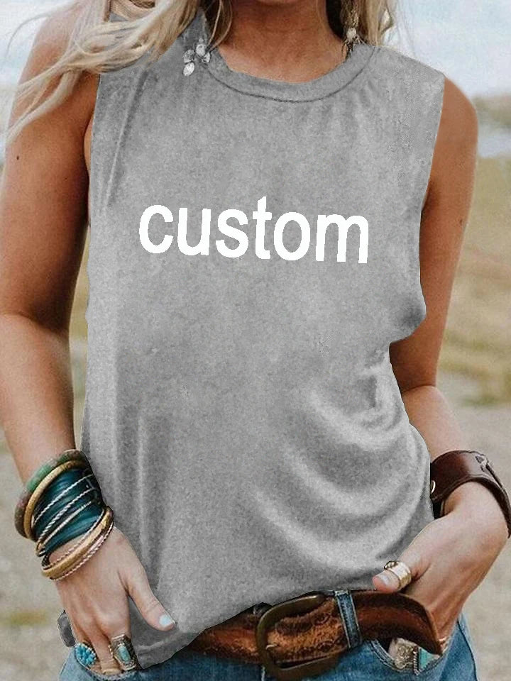 CUSTOM women sleeveless tshirt casual summer tank tops