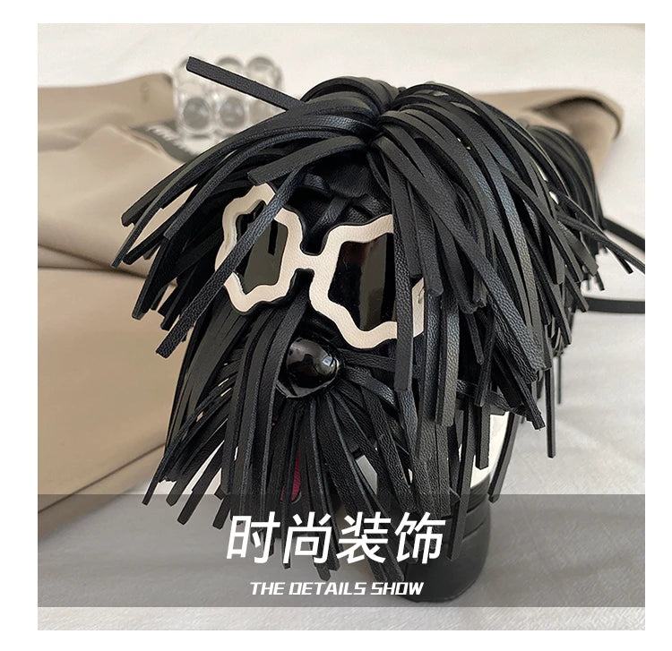 2026 Creative Funny Puppy Shape Crossbody Bags PU Personality Design Sense Tassel Bags Cute Fashion Versatile Women's Handbags