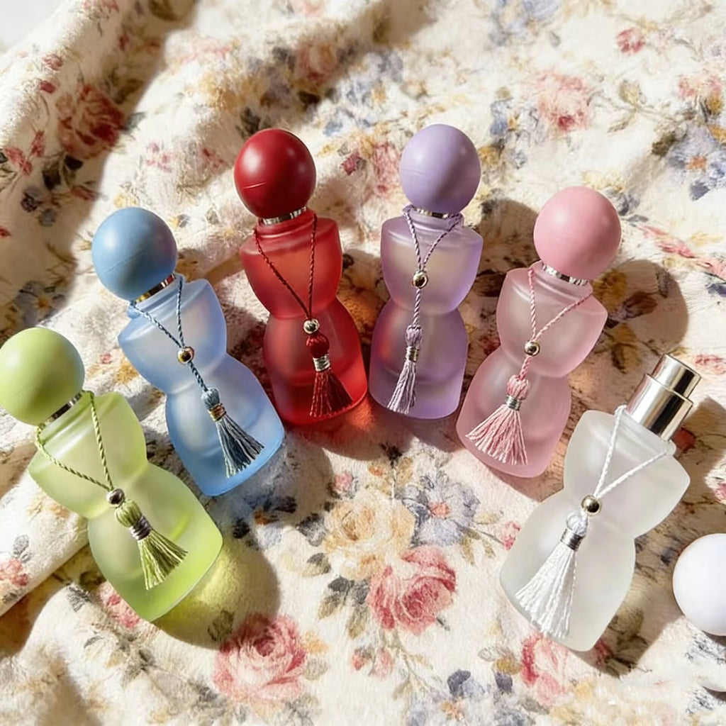 High-end screw cap perfume decanter 30ml colored matt glass spray bottle travel portable cosmetics empty bottle