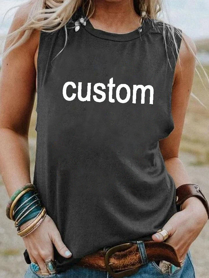 CUSTOM women sleeveless tshirt casual summer tank tops