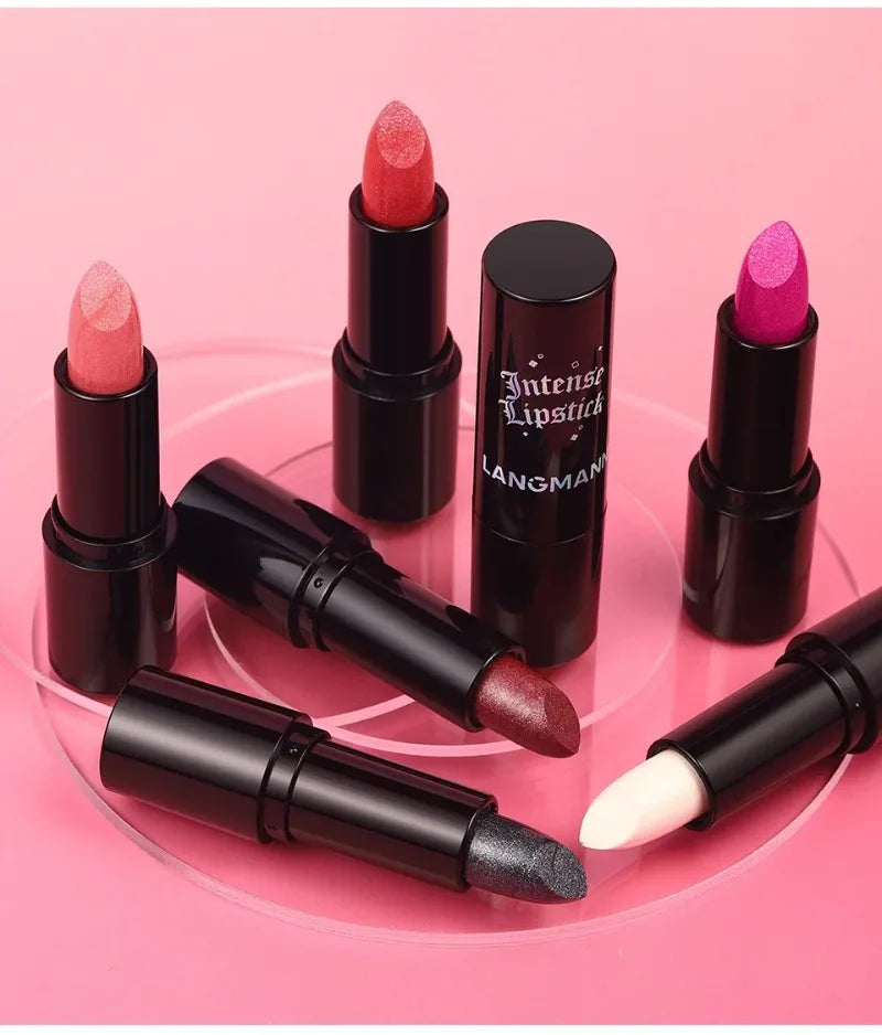 Nude Gray Metallic Lipstick Glitter Diamond Waterproof Long-Lasting Lip Gloss High Pigment Shiny Sparkling Pearl Lip Tint Makeup