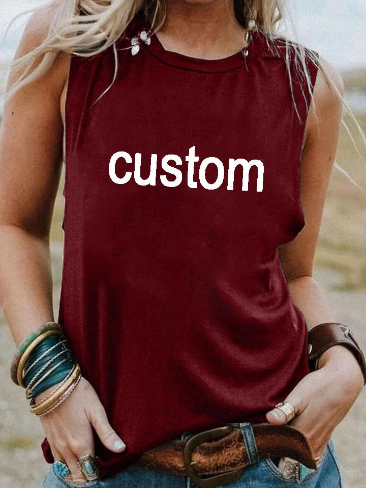 CUSTOM women sleeveless tshirt casual summer tank tops