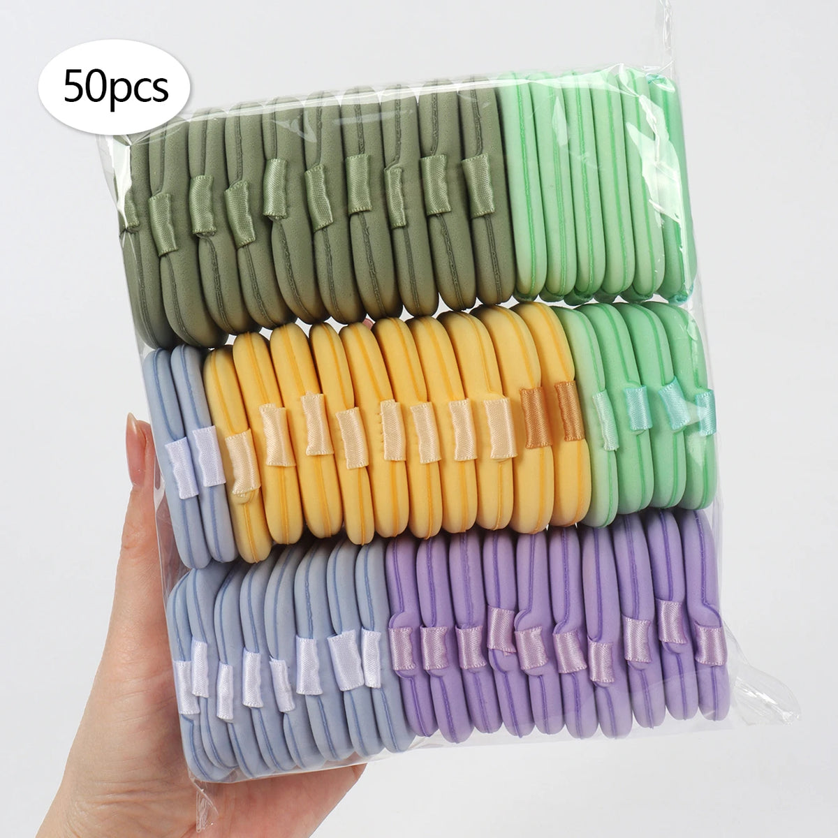 50Pcs Random Cushion Puffs, for Setting Makeup, Applying Makeup, Suitable for All Skin Types
