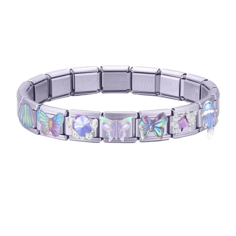 Fashion Starfish Shell Whale Pendant Series  Women Men Charm Link Fit 9mm Stainless Steel Italian Bracelet Making DIY Jewelrys