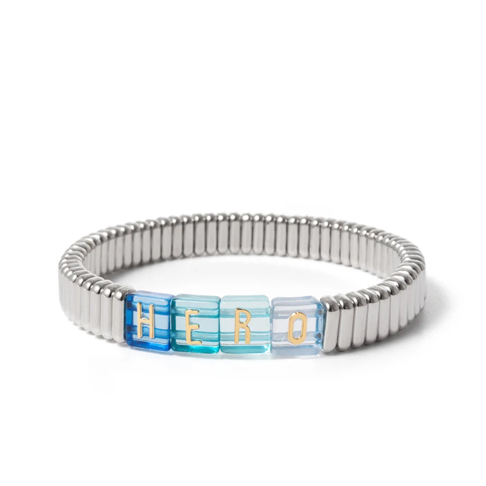 2024 New Enamel Bracelets For Women Colorful Pearl Charm Gold Color Bangle Bohomian Elastic Hand Jewelry