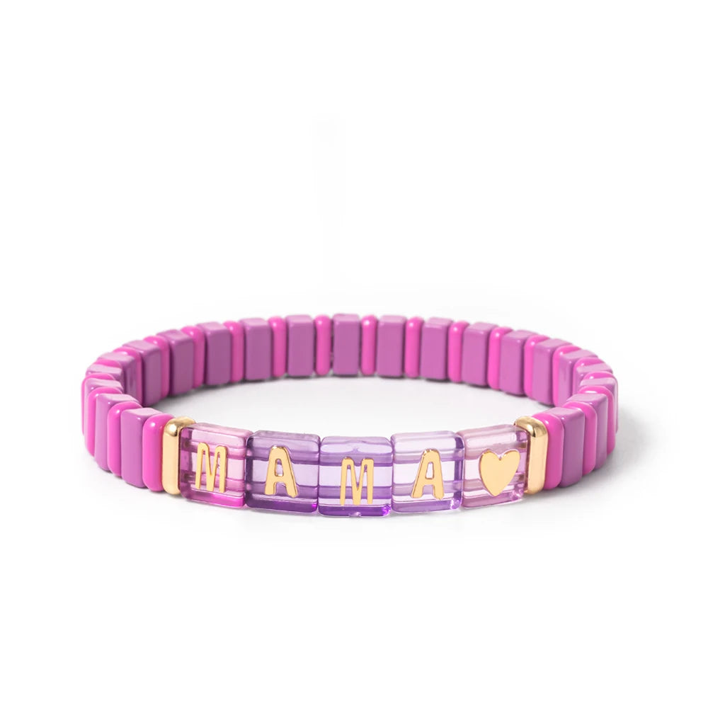 2024 New Enamel Bracelets For Women Colorful Pearl Charm Gold Color Bangle Bohomian Elastic Hand Jewelry
