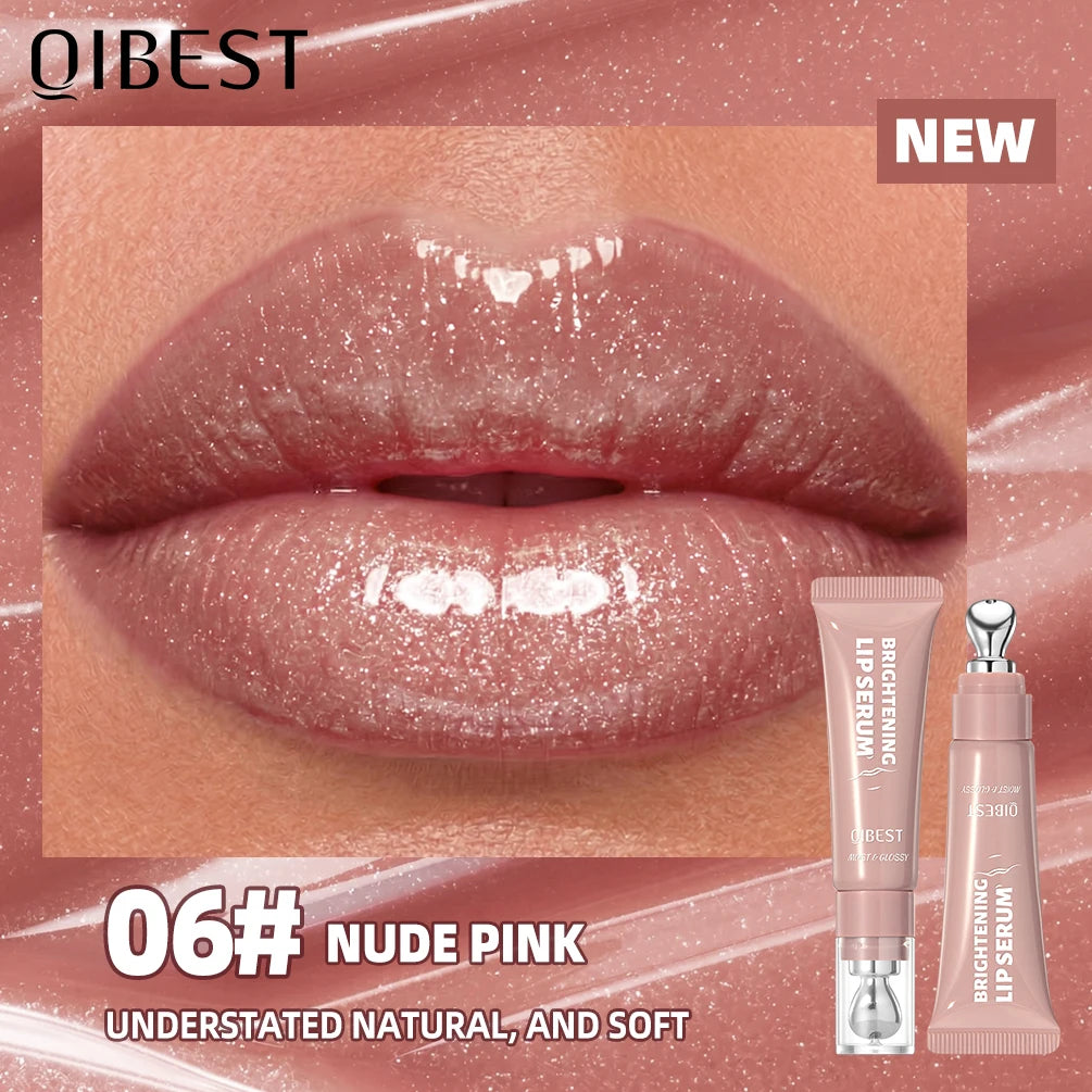 QIBEST Mirror Watery Crystal Jelly Lipgloss Tint Long Lasting Moisturizing Lipstick Shiny Glitter Lip Glaze Nourishing Makeup