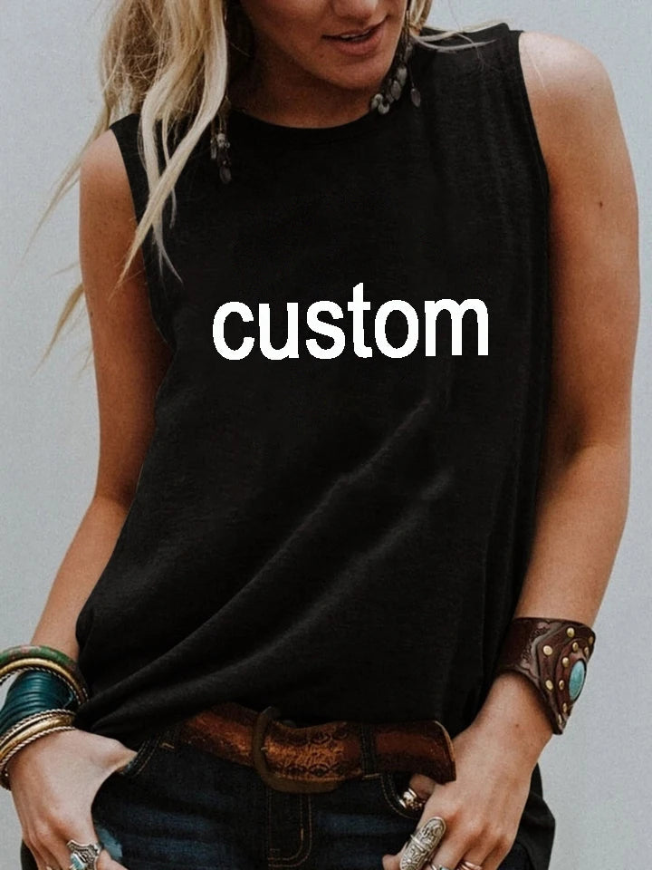 CUSTOM women sleeveless tshirt casual summer tank tops